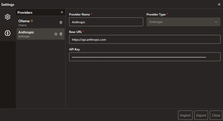 Grep Badger AI settings — configure local Ollama models